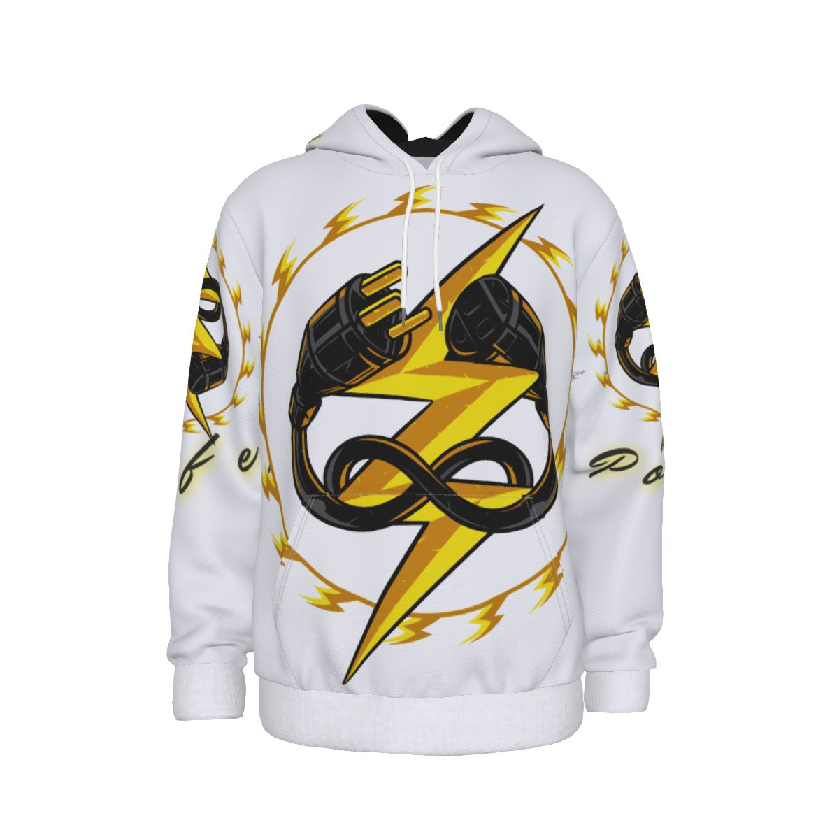 Powering Life All-Over Print Men's Thicken Pullover Hoodie