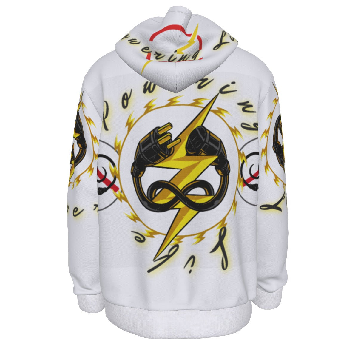 Powering Life All-Over Print Men's Thicken Pullover Hoodie