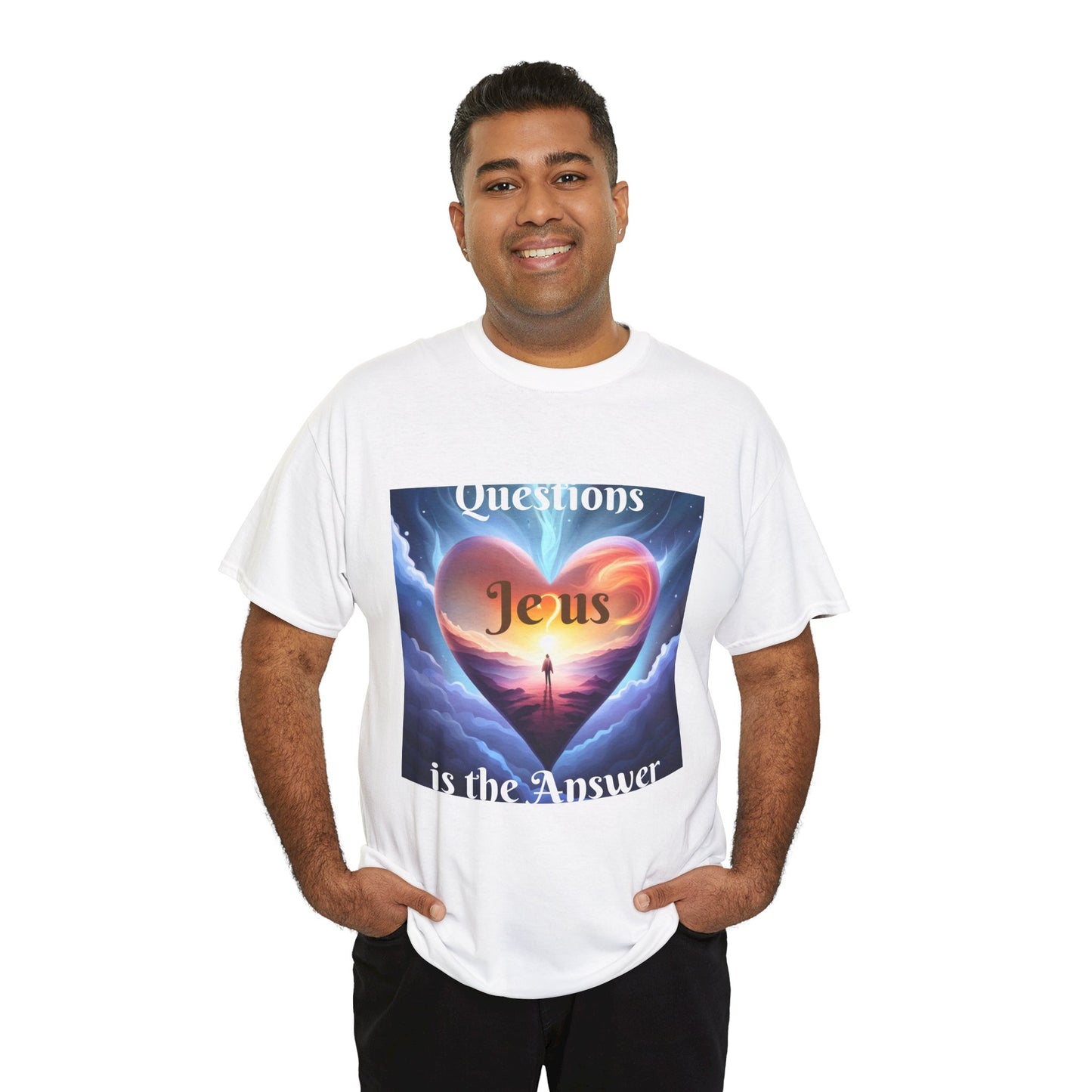 Jesus is the Answer Unisex Heavy Cotton Tee